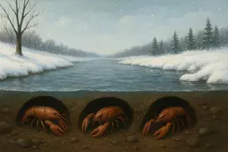 раки в норах зимуют